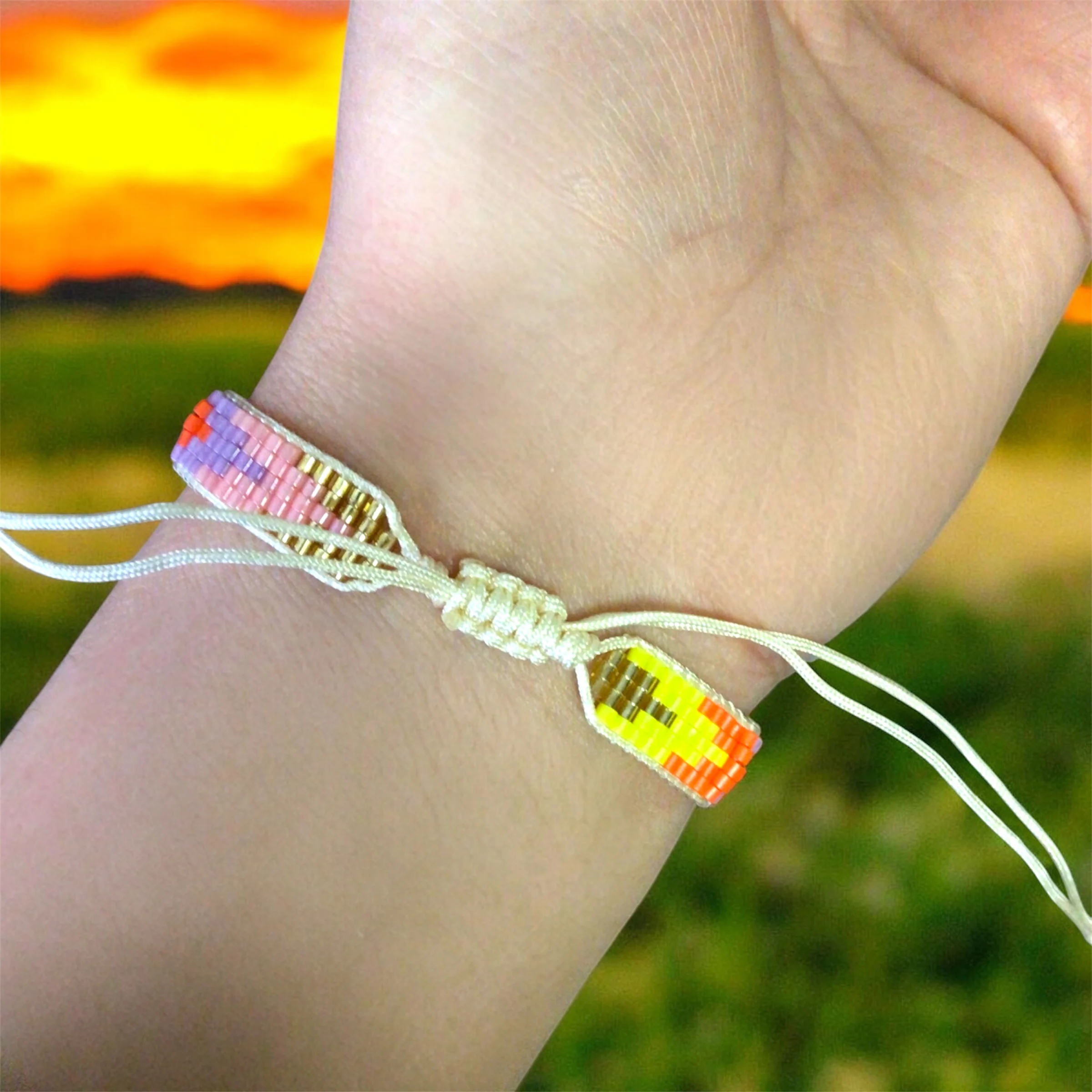 Yellow/gold/Orange Beaded Bracelet - Image 3