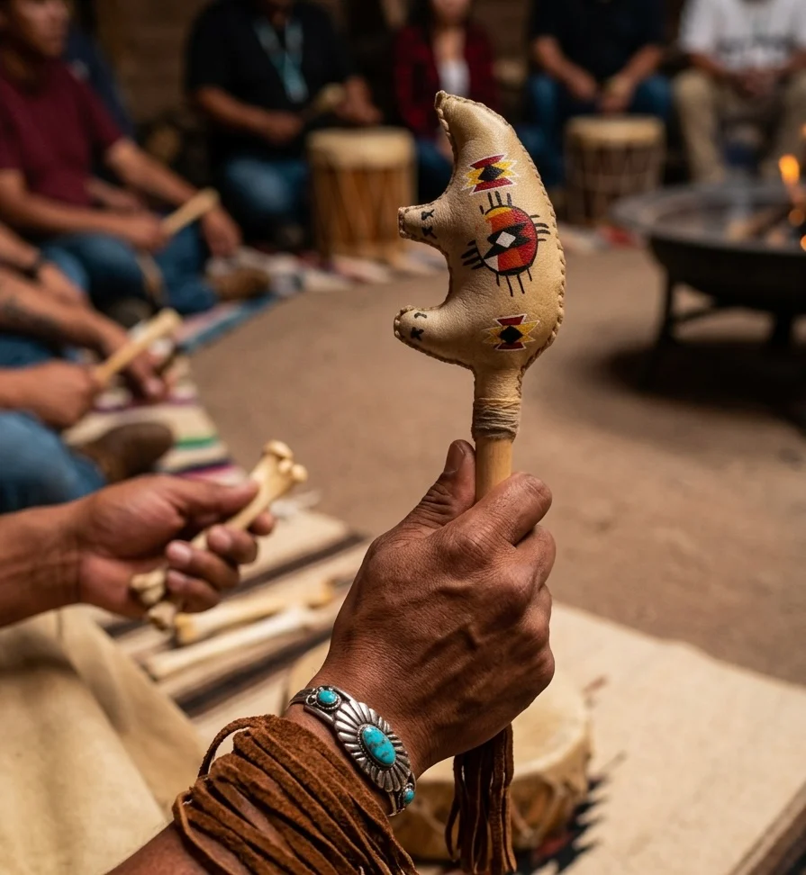 Handcrafted Ceremonial Rattle(Bear) - Image 4
