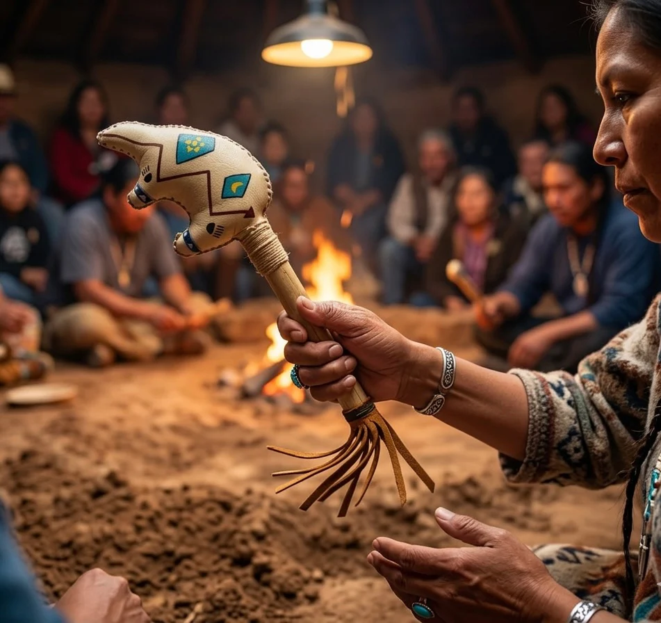 Handcrafted Ceremonial Rattle(Bear) - Image 6