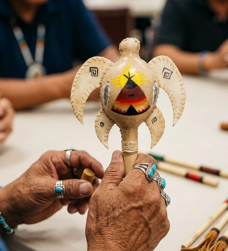 Handcrafted Ceremonial Rattle(Turtle) - Image 3