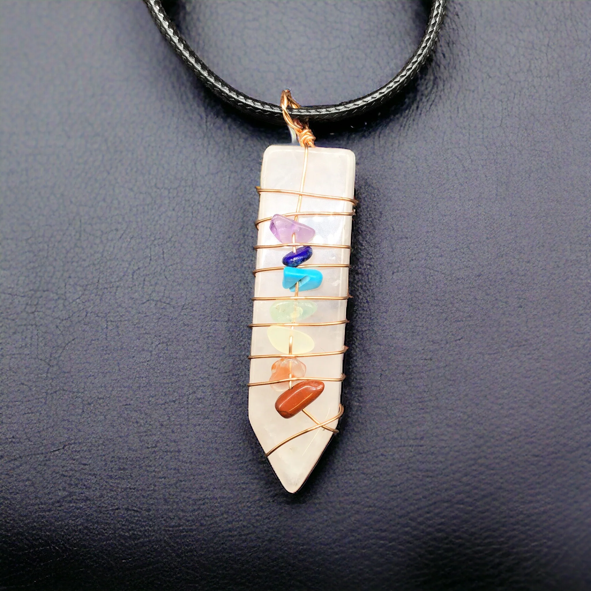 Natural Sword Chakra Unisex White Pendant - Image 3